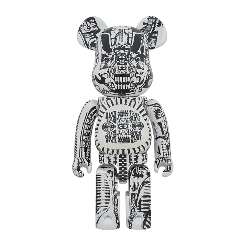 Medicom Toy H. R. Giger Black Chrome Version Bearbrick set 100% 400%