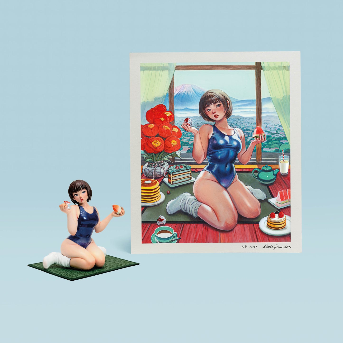 Nosebleed Girl (Sculpture and Print Set)