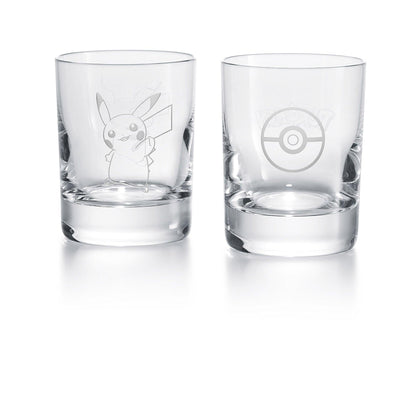 Pop Art Fusion - PopArtFusion - Baccarat Baccarat x Pokemon - PIKACHU LIGHTNING - Exclusive Pokémon collaboration Pair of engraved, clear crystal tumblers ©2022 Pokémon 2815138 popartfusion.com by Conectid