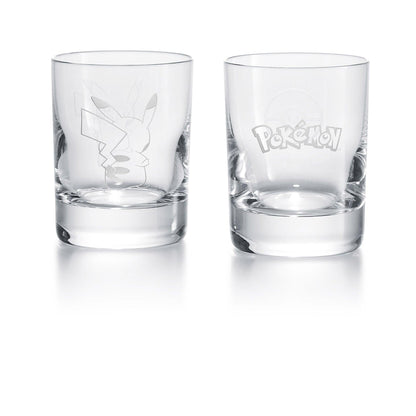 Pop Art Fusion - PopArtFusion - Baccarat Baccarat x Pokemon - PIKACHU LIGHTNING - Exclusive Pokémon collaboration Pair of engraved, clear crystal tumblers ©2022 Pokémon 2815138 popartfusion.com by Conectid