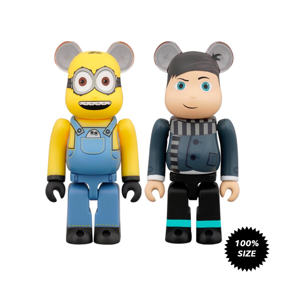 Pop Art Fusion - PopArtFusion - Medicom Toy BE@RBRICK The Minions and Young Gru 100% (2 piece set box) by Medicom Toy (Limited Edition Art Toy Collectible) 4530956595238 popartfusion.com by Conectid