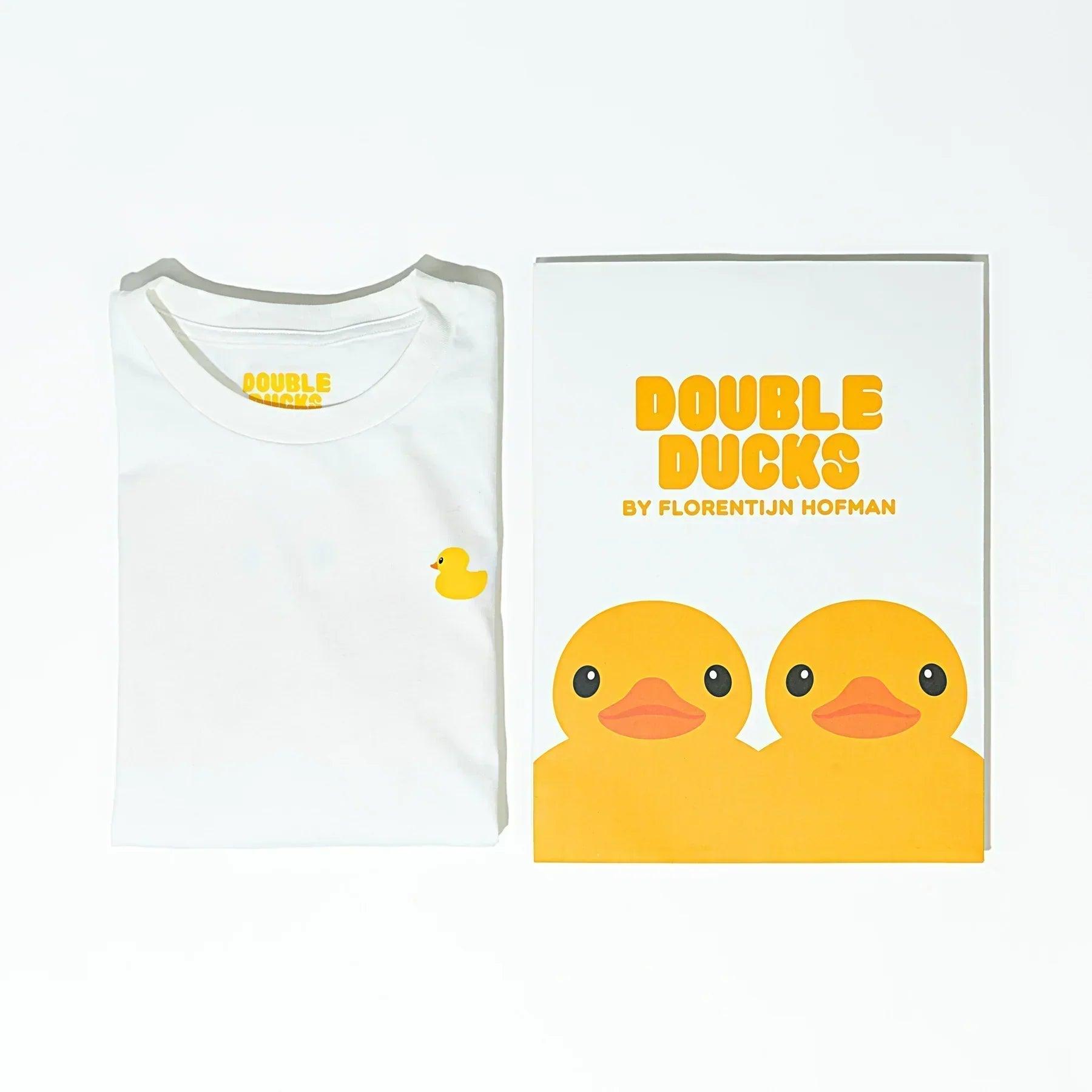 Double Ducks Adult T-Shirt (White) - PopArtFusion