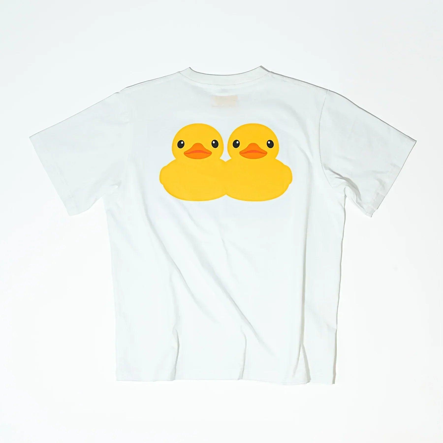 Double Ducks Adult T-Shirt (White) - PopArtFusion