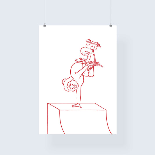 Double Handstand Giclée Print (Line Art)