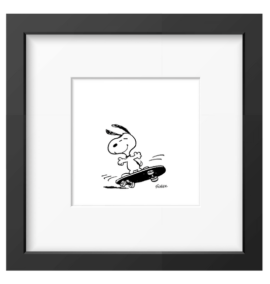 Peanuts Skateboard Framed Print - PopArtFusion